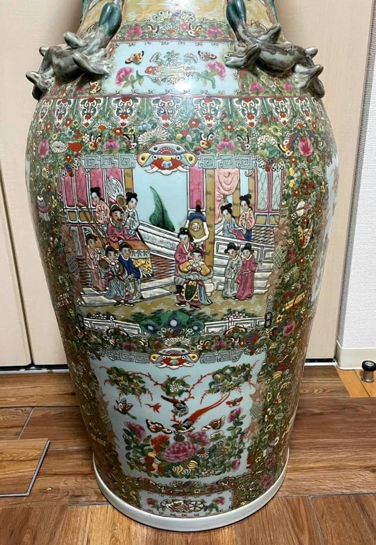 大花瓶　人物画　粉彩　飾り壺　花瓶 花器 壷 110cm