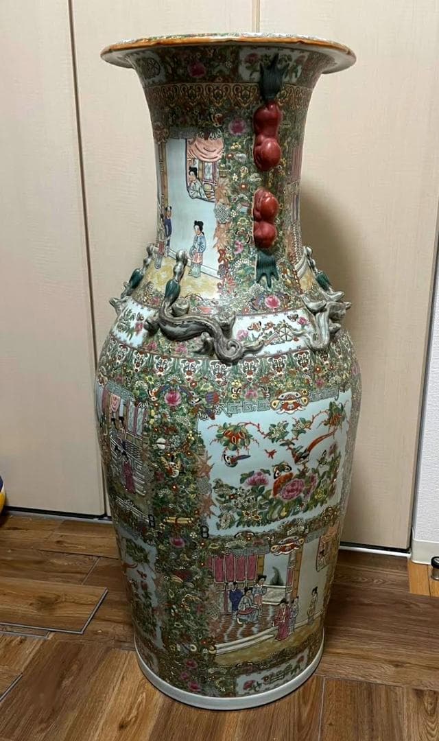 大花瓶　人物画　粉彩　飾り壺　花瓶 花器 壷 110cm