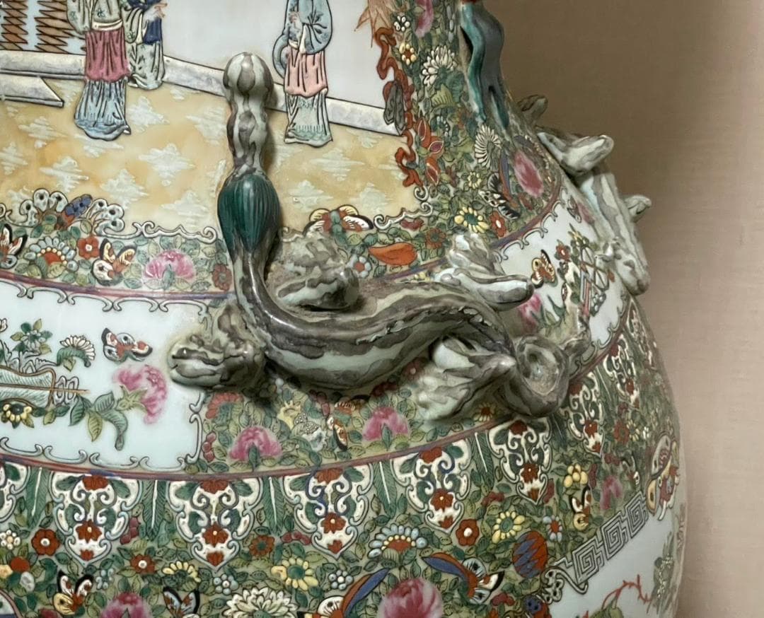 大花瓶　人物画　粉彩　飾り壺　花瓶 花器 壷 110cm