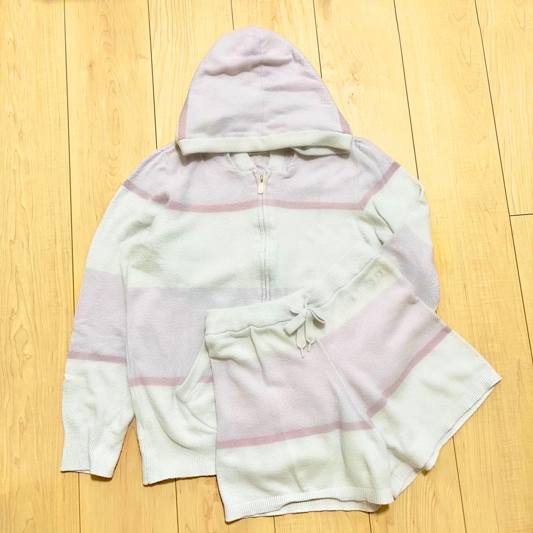 ジェラピケまとめ売りレディースルームウェアホワイトセットアップパーカー