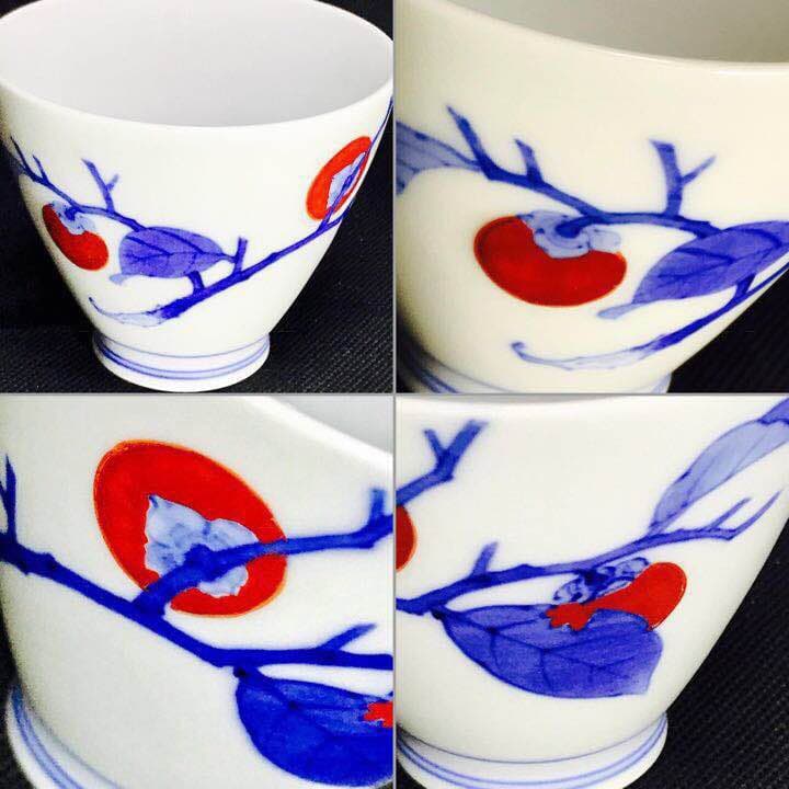 酒井田 柿右衛門 染錦 柿文 茶器 急須＆湯呑5客セット