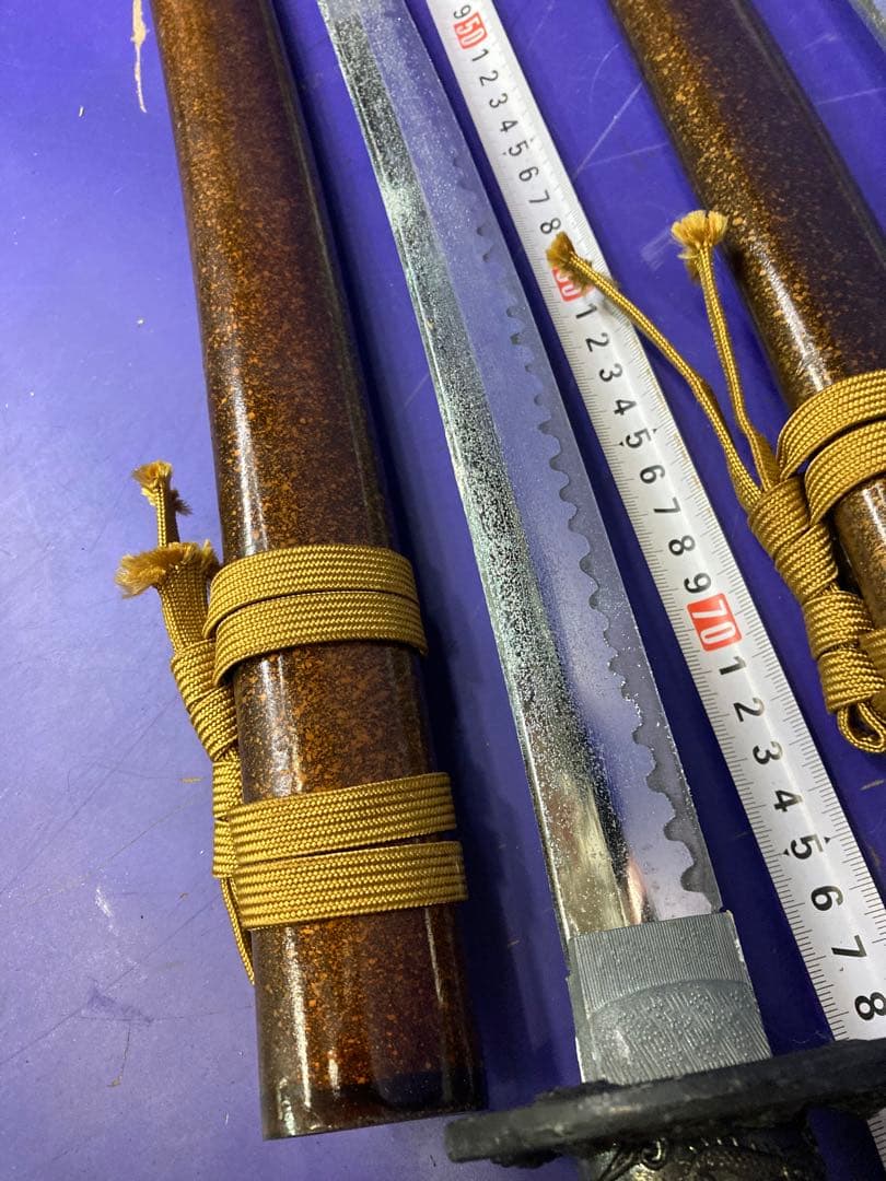 G）模造刀 日本刀 太刀 脇差 大小 2本セット