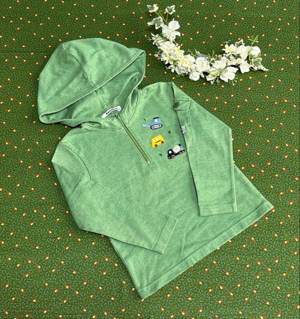 ファミリア セットチェック トレーナー ロンT パンツ100cm