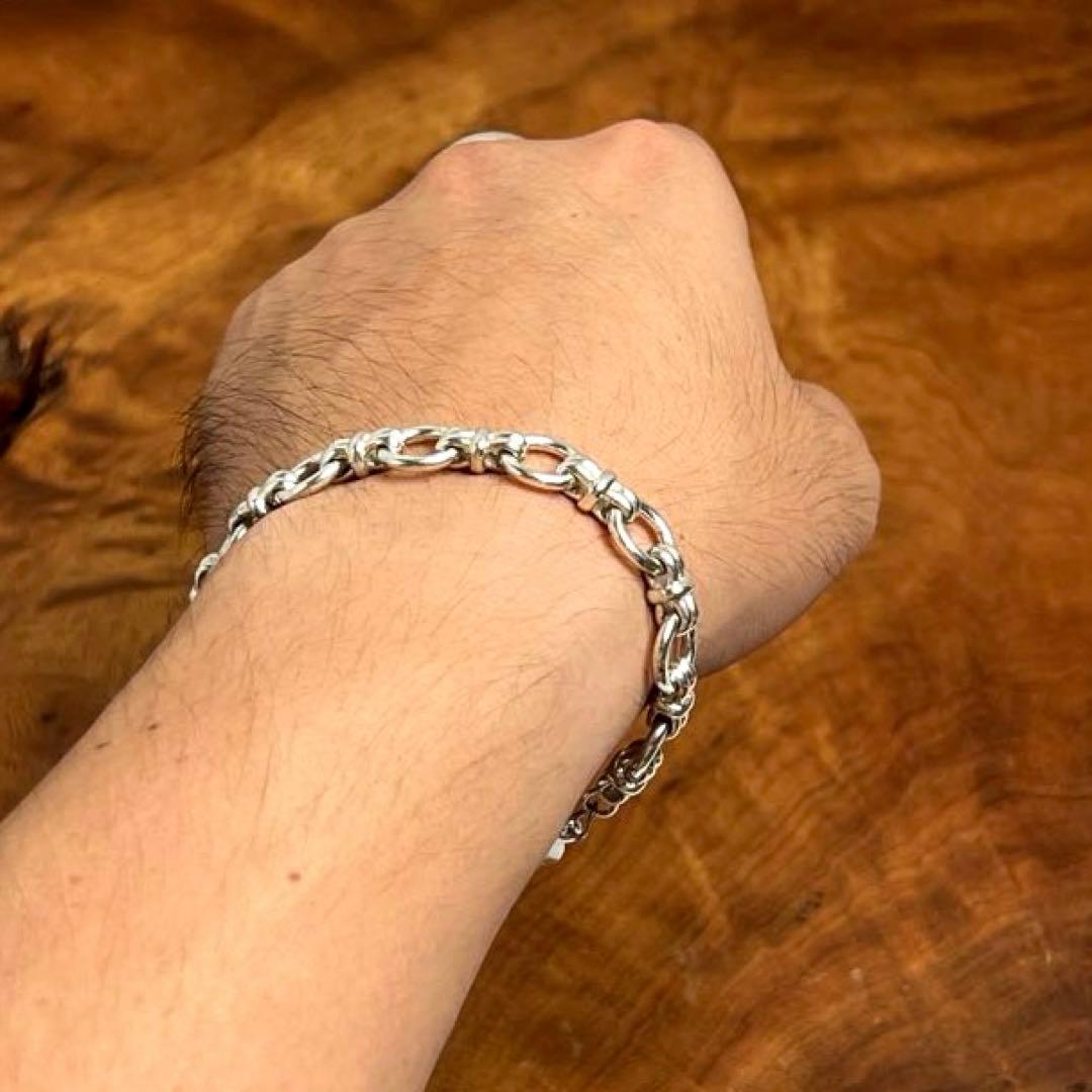 UK ヴィンテージ シルバー デザイン リンク ブレスレット 925