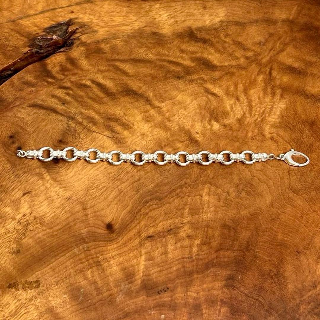 UK ヴィンテージ シルバー デザイン リンク ブレスレット 925