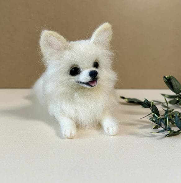 羊毛フェルト ハンドメイド チワワ 犬 ホワイト Q2 - メルカリ