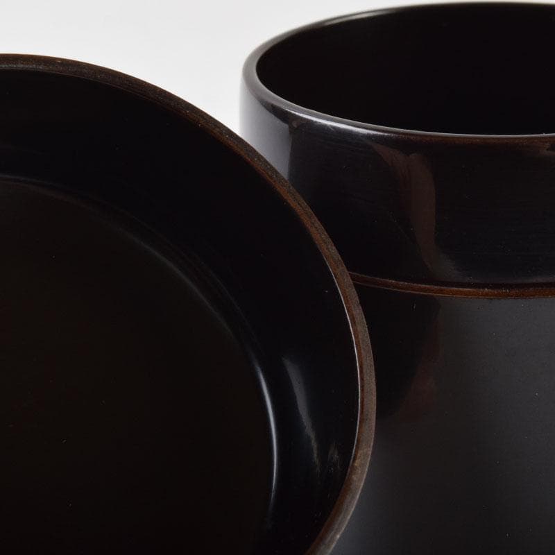 茶道具 黒漆 棗 時代箱付 V 9031