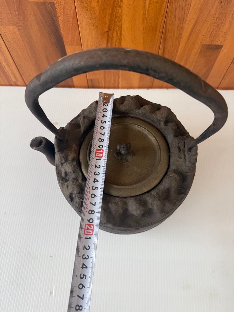 龍文堂造 鉄瓶 茶道具 工芸品 茶器 アンティーク 骨董品 時代物(a8)