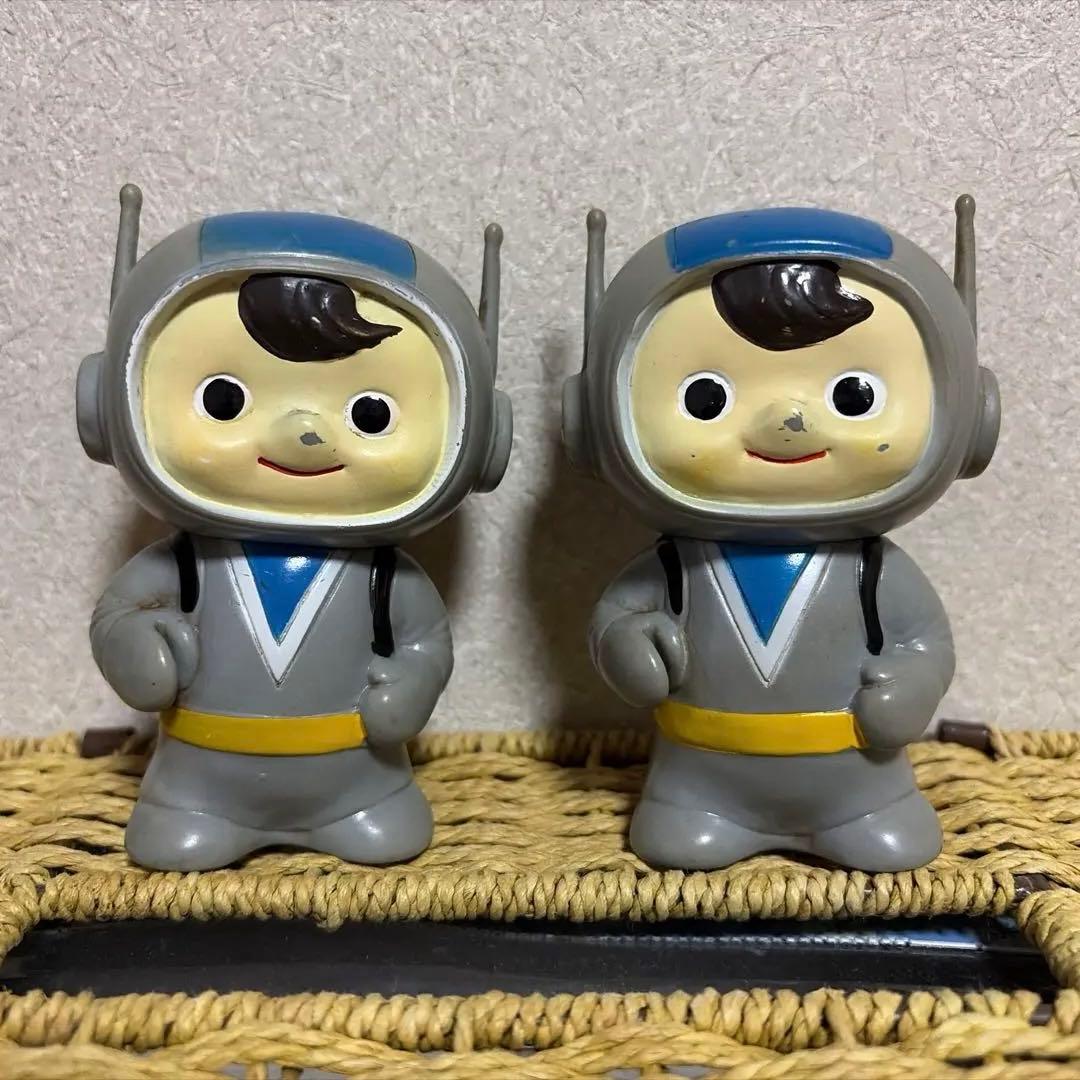 レトロ！】富士銀行 ぼくちゃん 宇宙飛行士 ソフビ貯金箱 ノベルティ