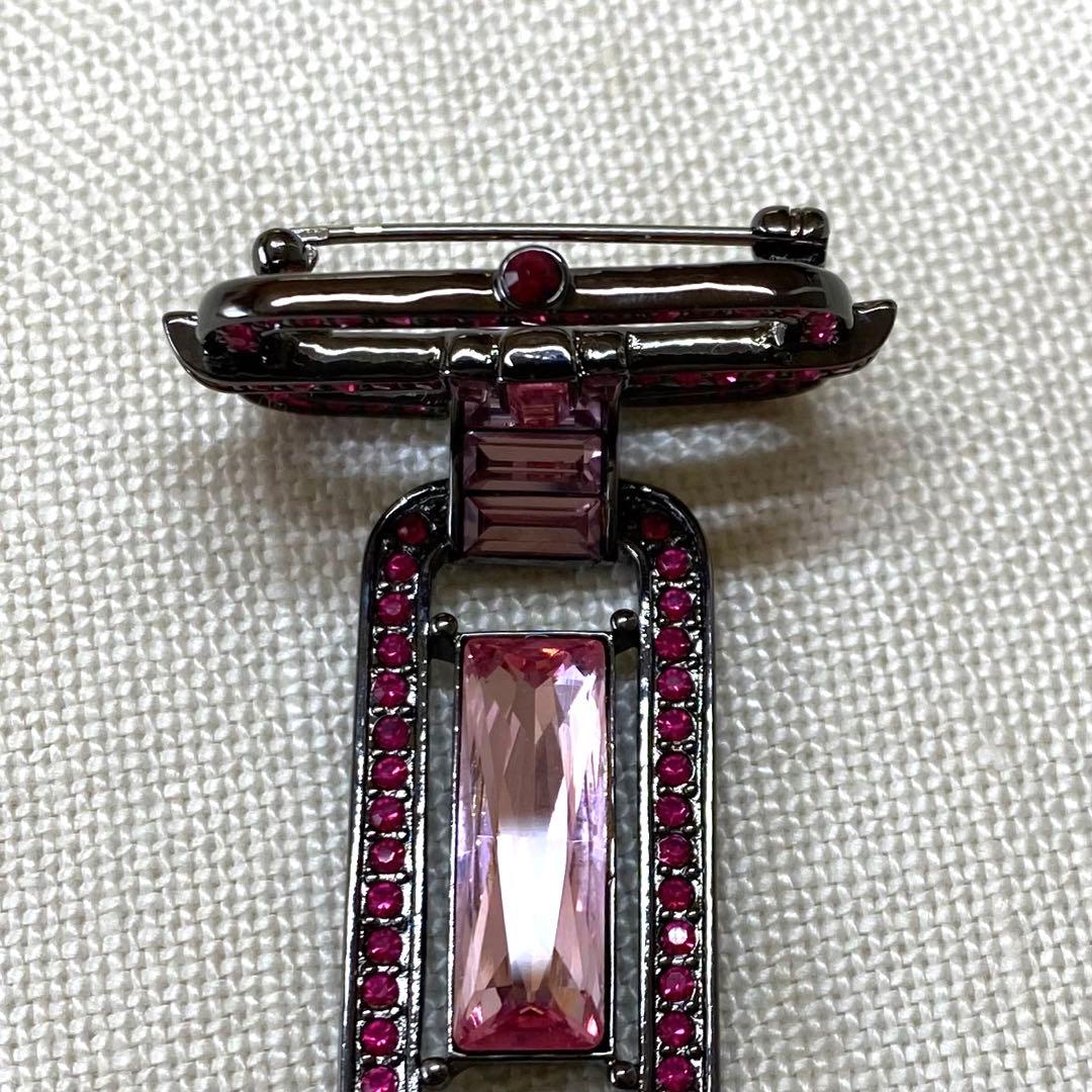 GIVENCHY ジバンシー ピンクビジュー ブローチ アールデコ風