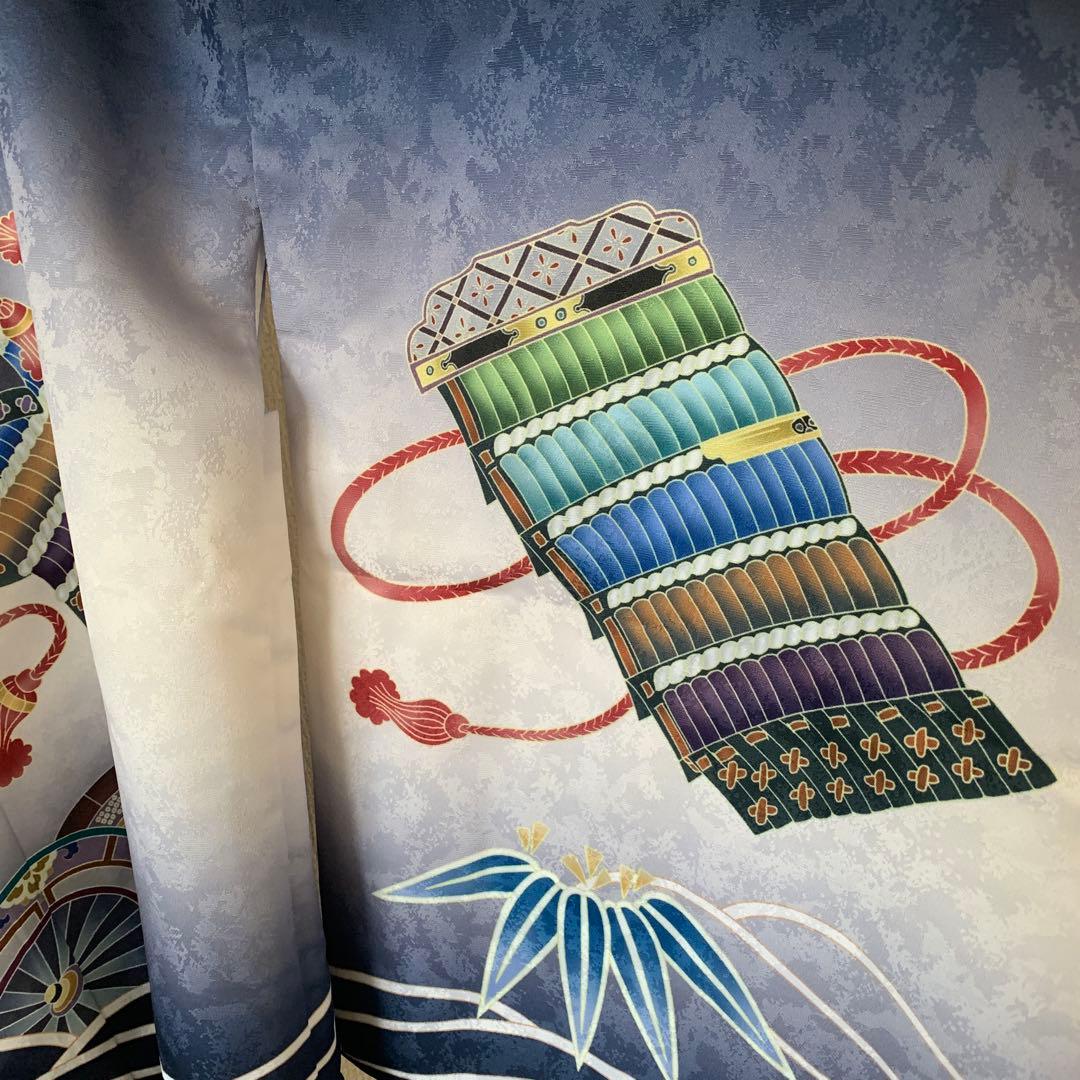 5歳　男の子 110〜120 七五三 着物 ブルー系 12点　フルセット