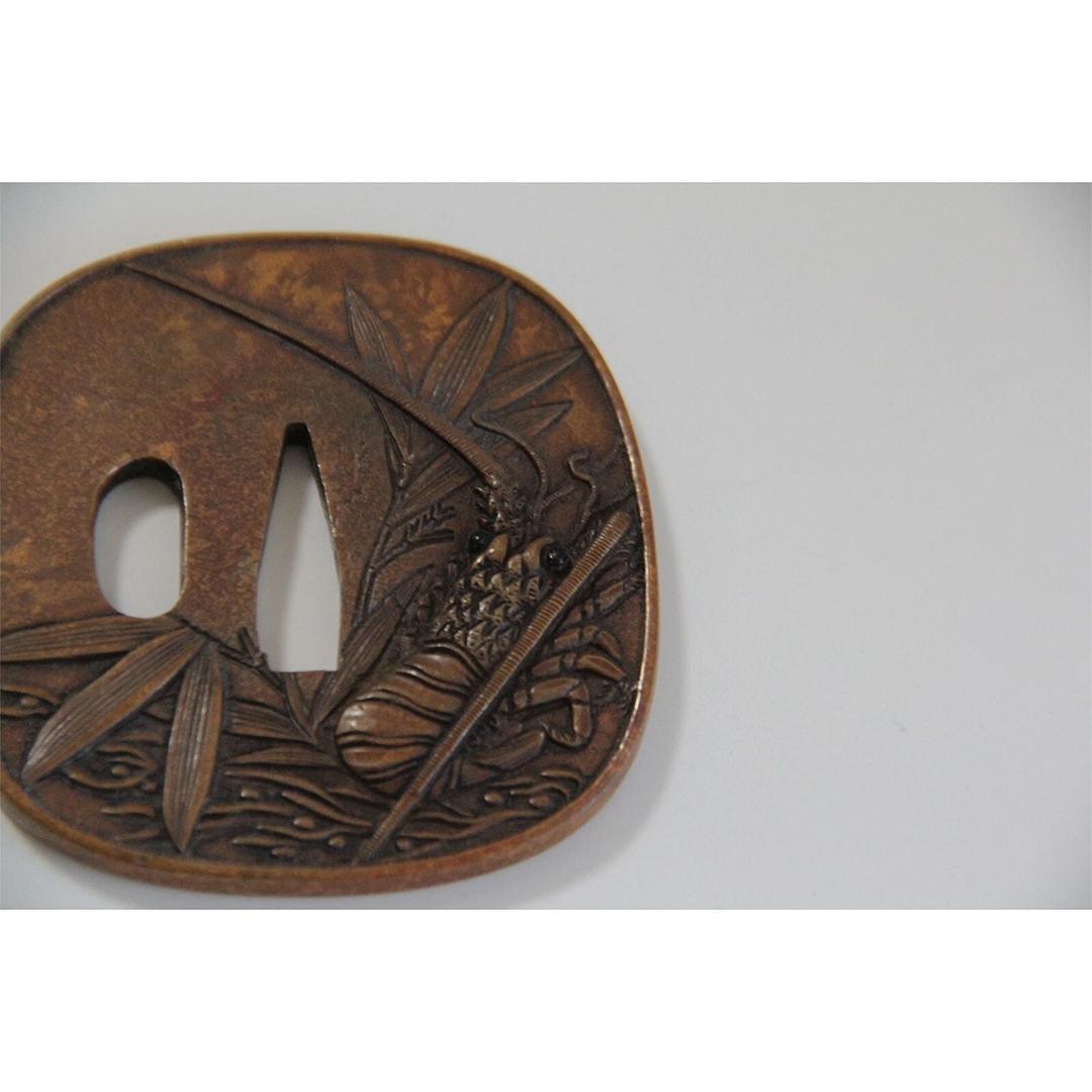 伊勢海老 鐔　刀鍔 日本刀 装具 刀装飾 つば 武具 ツバ