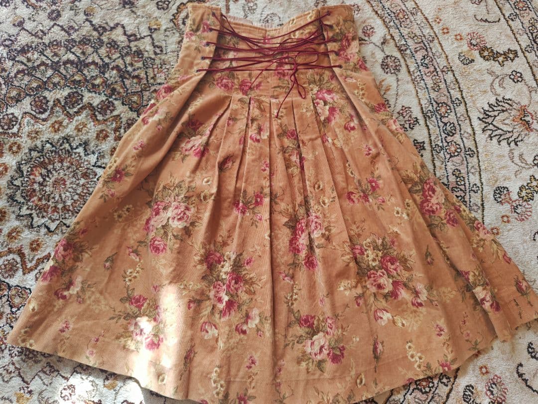 ヴィクトリアンメイデン　花柄　別珍ハイウェストスカート