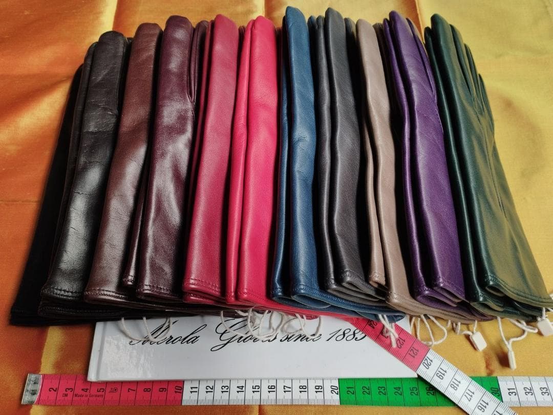 メローラ ナッパコバルトブルー カシミア黒 グローブ 革手袋 MEROLA