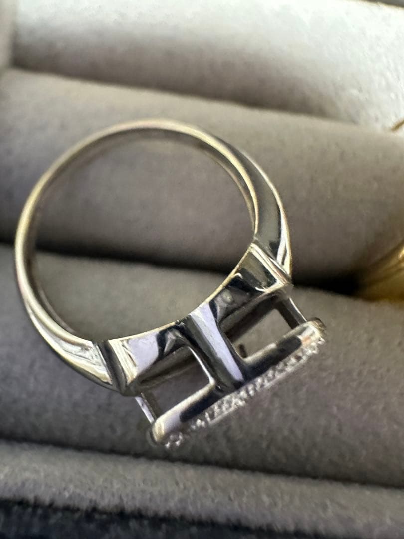 ハート型k18WGホワイトゴールドリング0.1ct 約4.3g