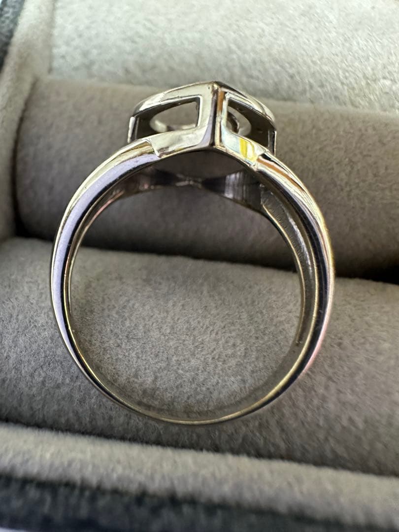 ハート型k18WGホワイトゴールドリング0.1ct 約4.3g