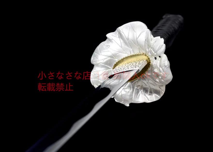 青武士刀「荷影」の炭化鋼焼き   古兵器 武具　刀装具　日本刀　模造刀 居合刀