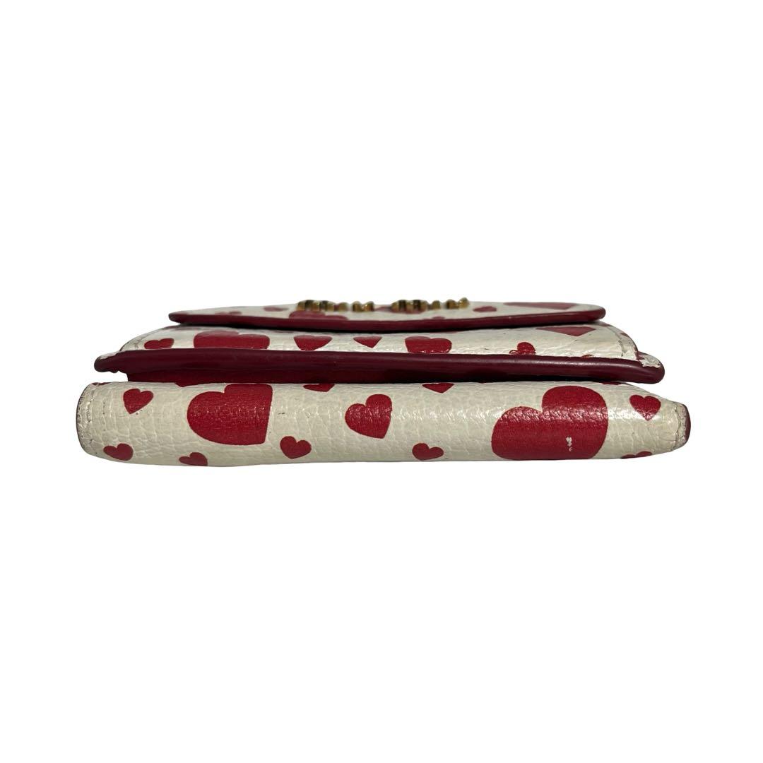 希少カラー✨ミュウミュウ 三つ折り財布 マドラス ハート 総柄 バイカラー