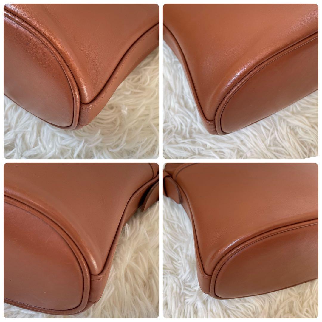 COACHオールドコーチ　ブラウンレザーショルダーバッグUSA製4143
