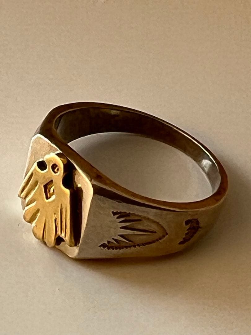希少 ゴローズ 金ヒヨコ印台リング シルバー✖️ゴールド 23号