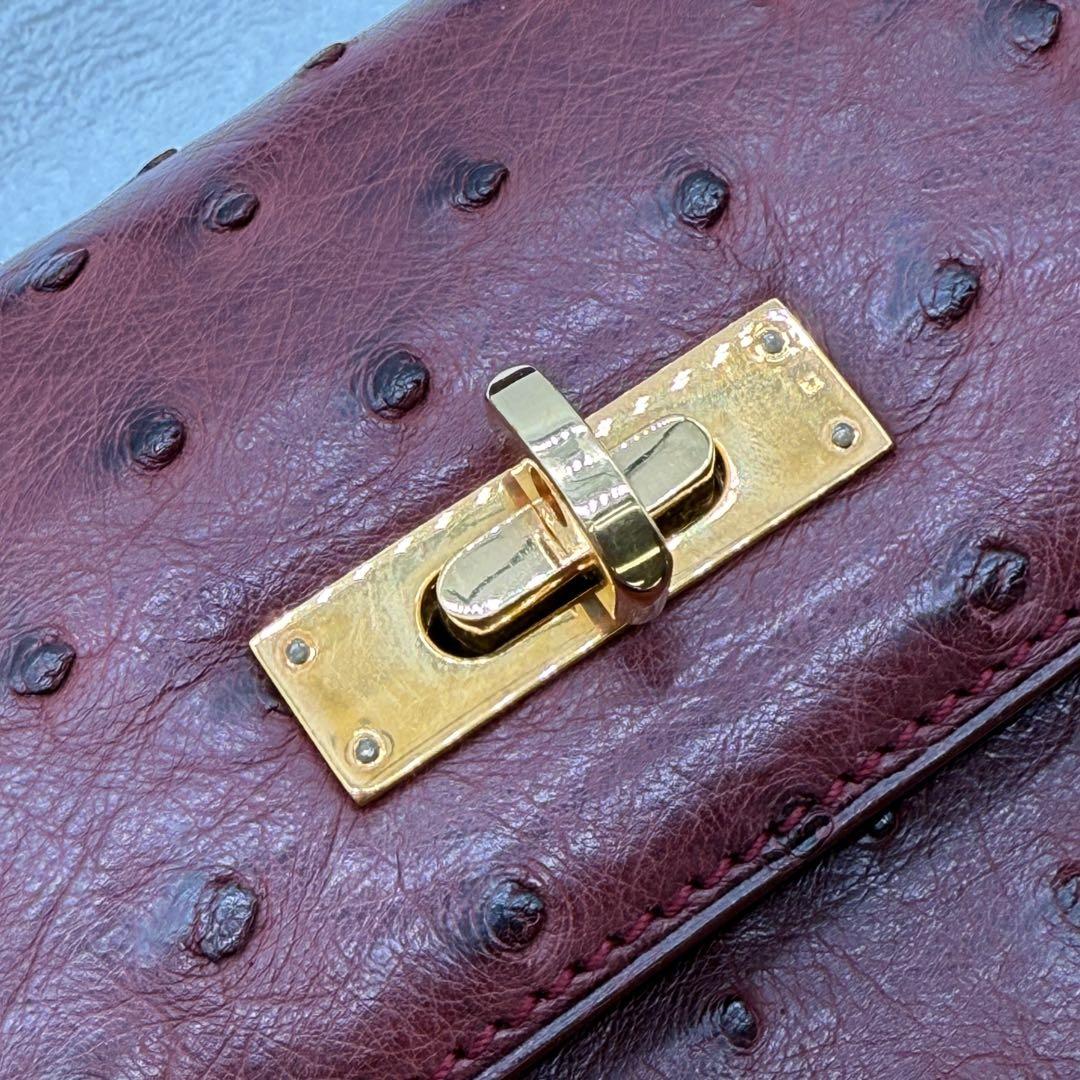 MORABITO モラビト スカラ28 オーストリッチ 赤色 レッド 付属品完備