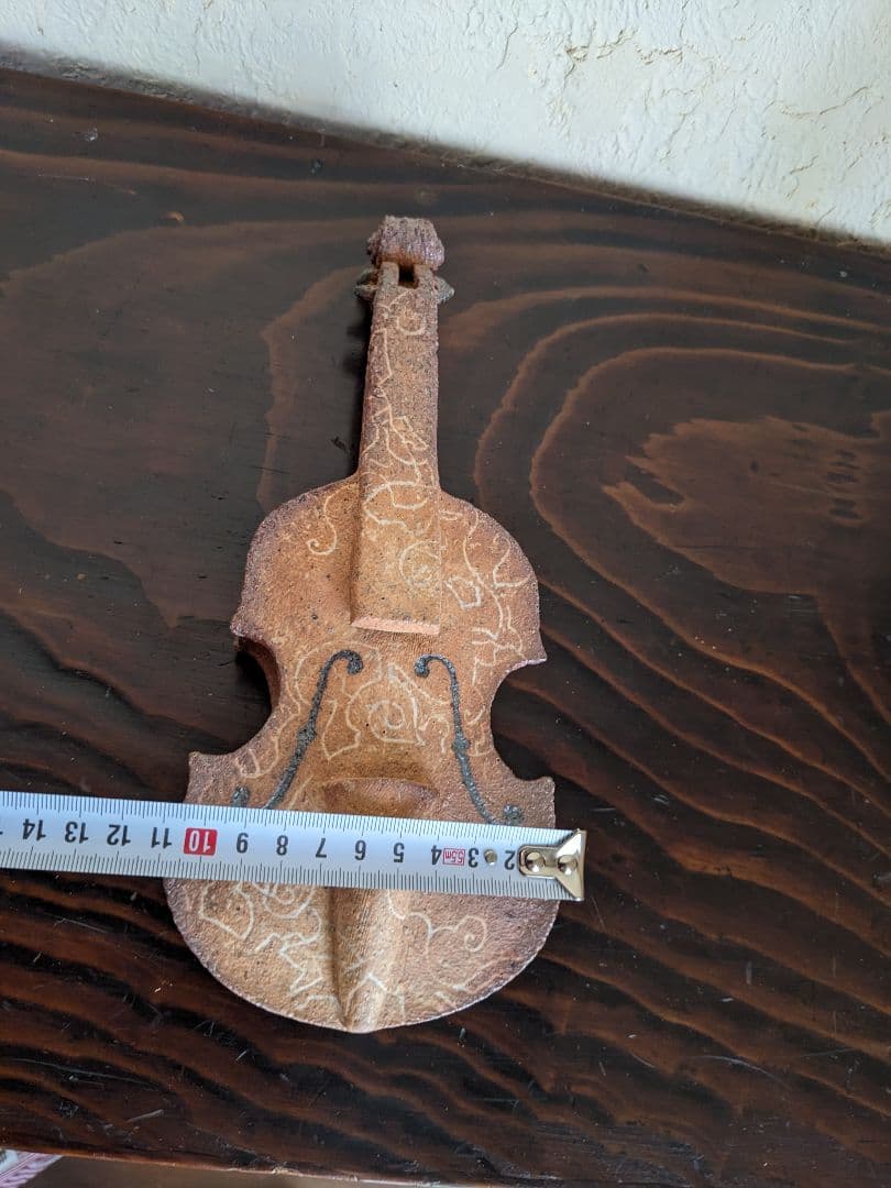 肥後博己　オブジェ　花器　陶　バイオリン