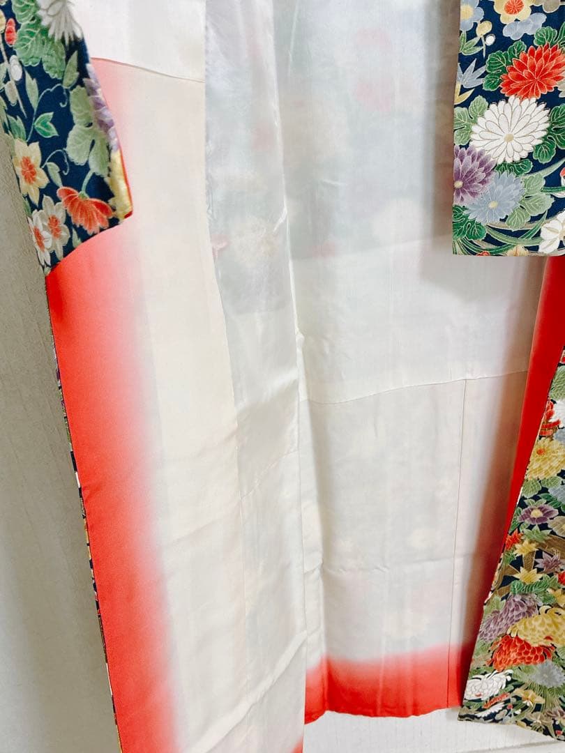 美品 三松 アンティーク 振袖 菊模様 正絹 袷 大正ロマン風 成人式 卒業式