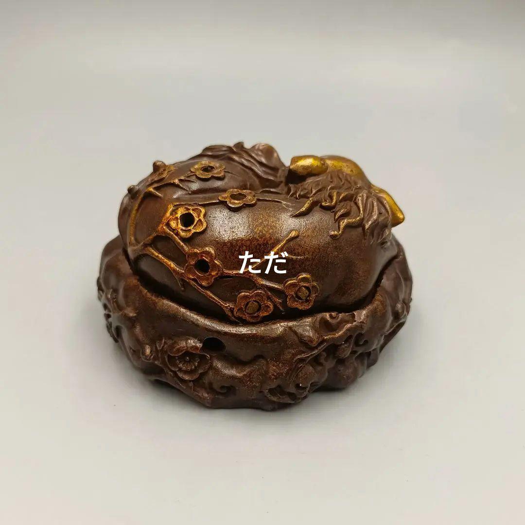 銅製 九尾狐薫香炉 室内薫香炉 茶道具 香道具 装飾品 工芸品 置物の