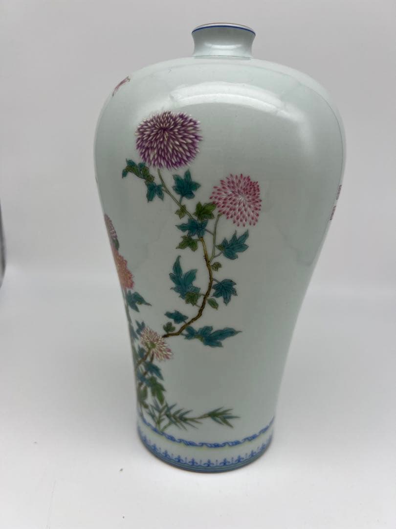中国民国〜50年代の粉彩梅瓶唐物古美術品　江戸アンティーク骨董コレクション青磁