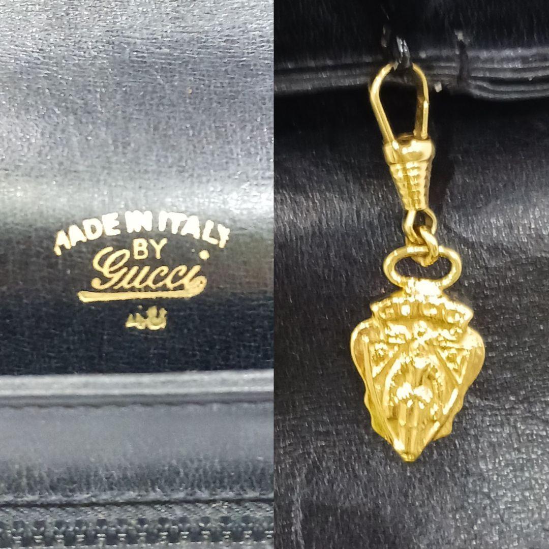 【美品】グッチ ショルダーバッグ 2way ハンドバッグ レザー 肩掛 黒