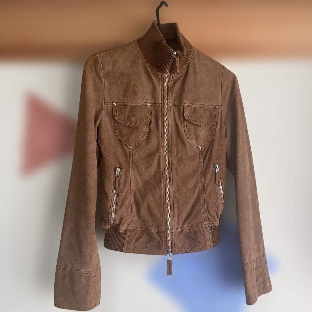 シテリSitelliのスエードのブラウンジャケット イタリア ビンテージ 42