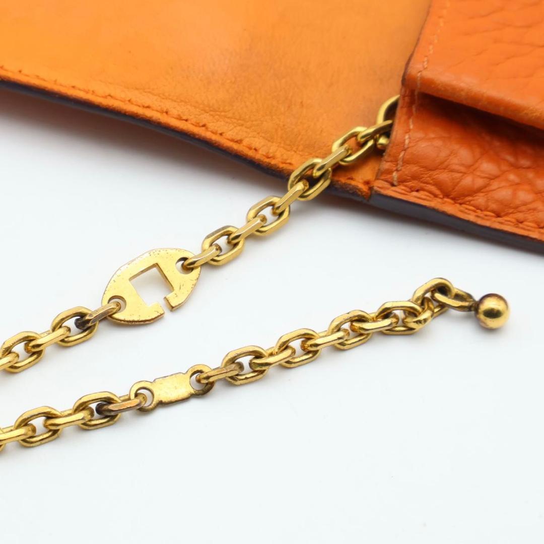 【極美品】HERMES ドゴン　ケース　オレンジ　小銭入れ