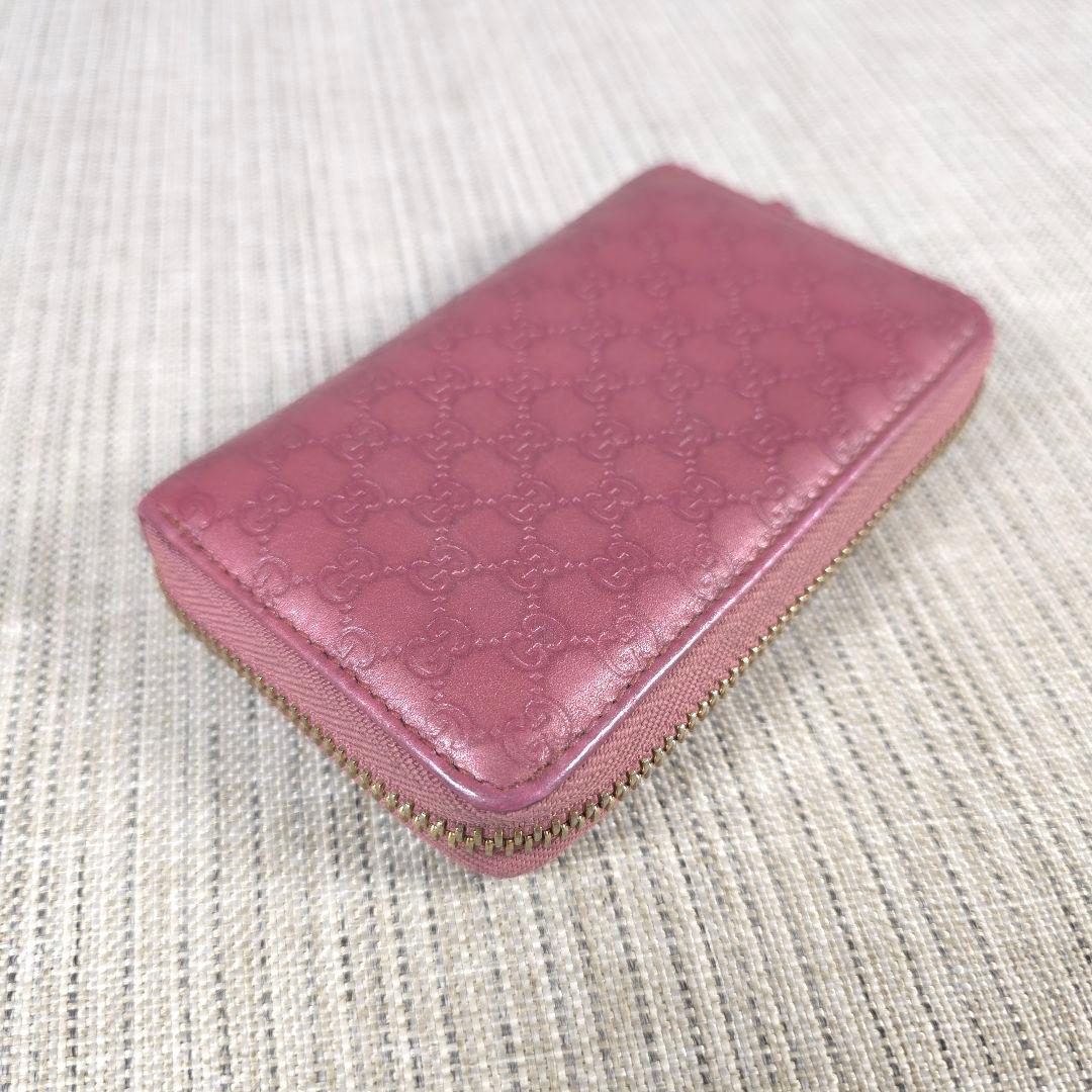 GUCCI　グッチ　マイクロ　グッチシマ　GG柄　レザー　小銭入れ　カードケース