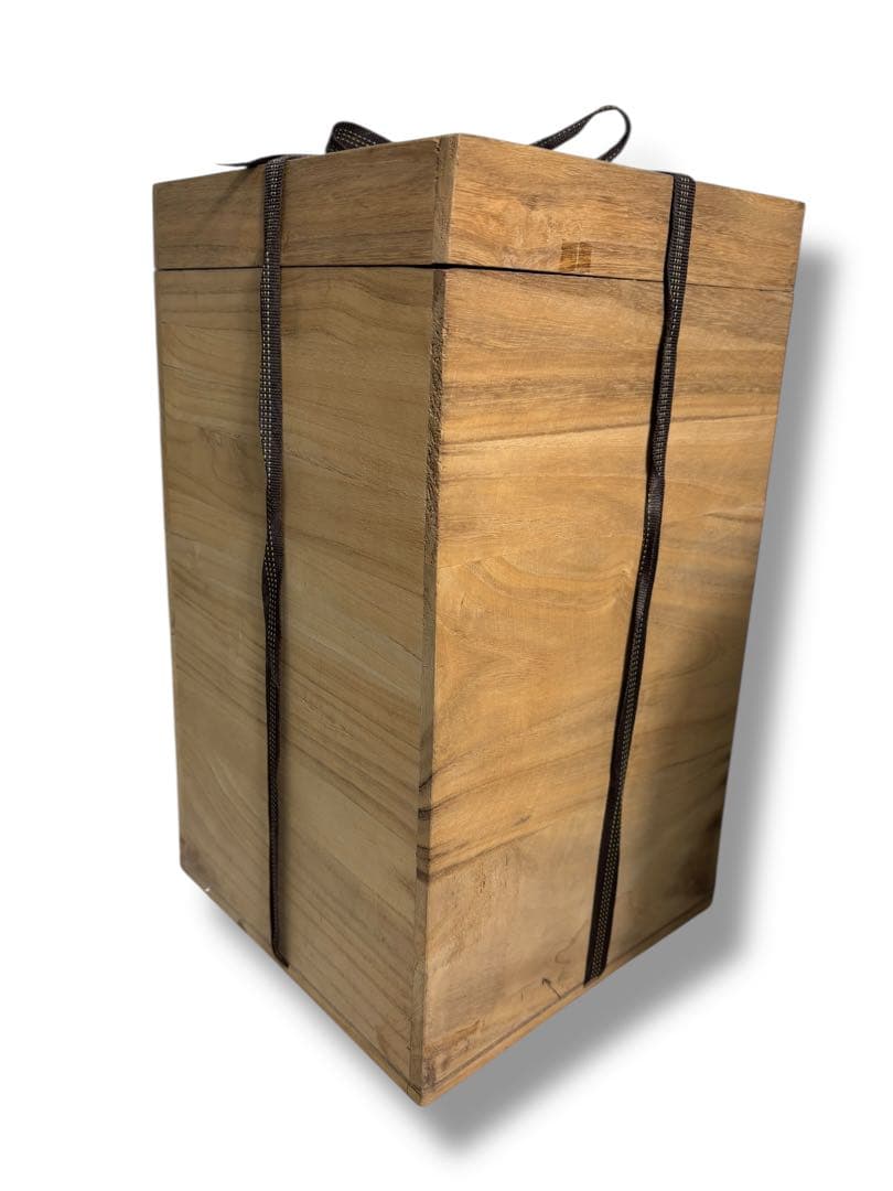 薩摩焼 丸十字紋 色絵金彩 花鳥図 大壺 花瓶 木箱付き S-12