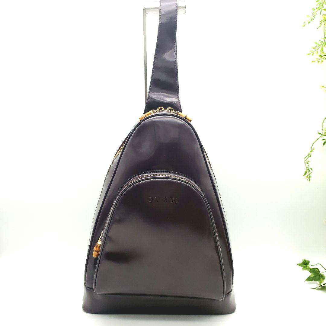 希少色✨GUCCI グッチ ショルダーバッグ ボディバッグ パープル系 バンブー