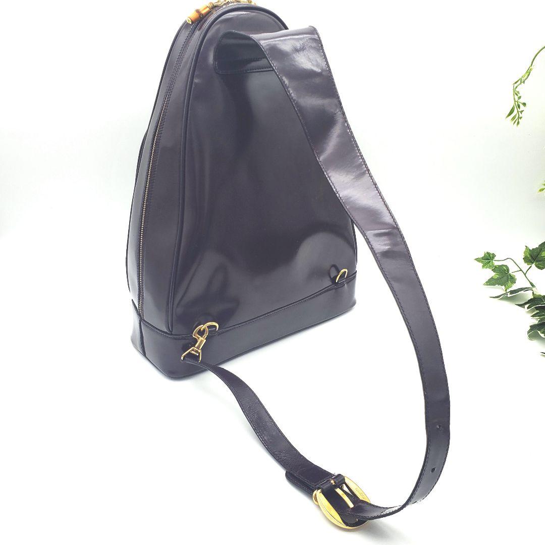 希少色✨GUCCI グッチ ショルダーバッグ ボディバッグ パープル系 バンブー