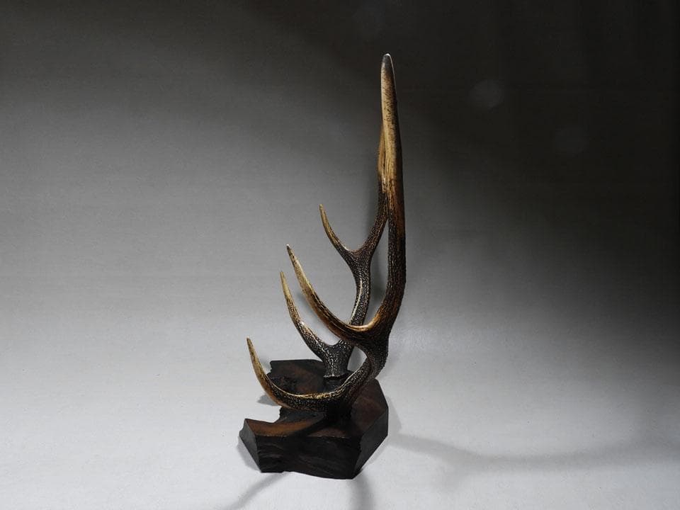 ●逆賊の幕臣 小栗忠順 小栗上野介忠順 所要 墨書 鹿角 刀掛け 三刀掛け 幕末