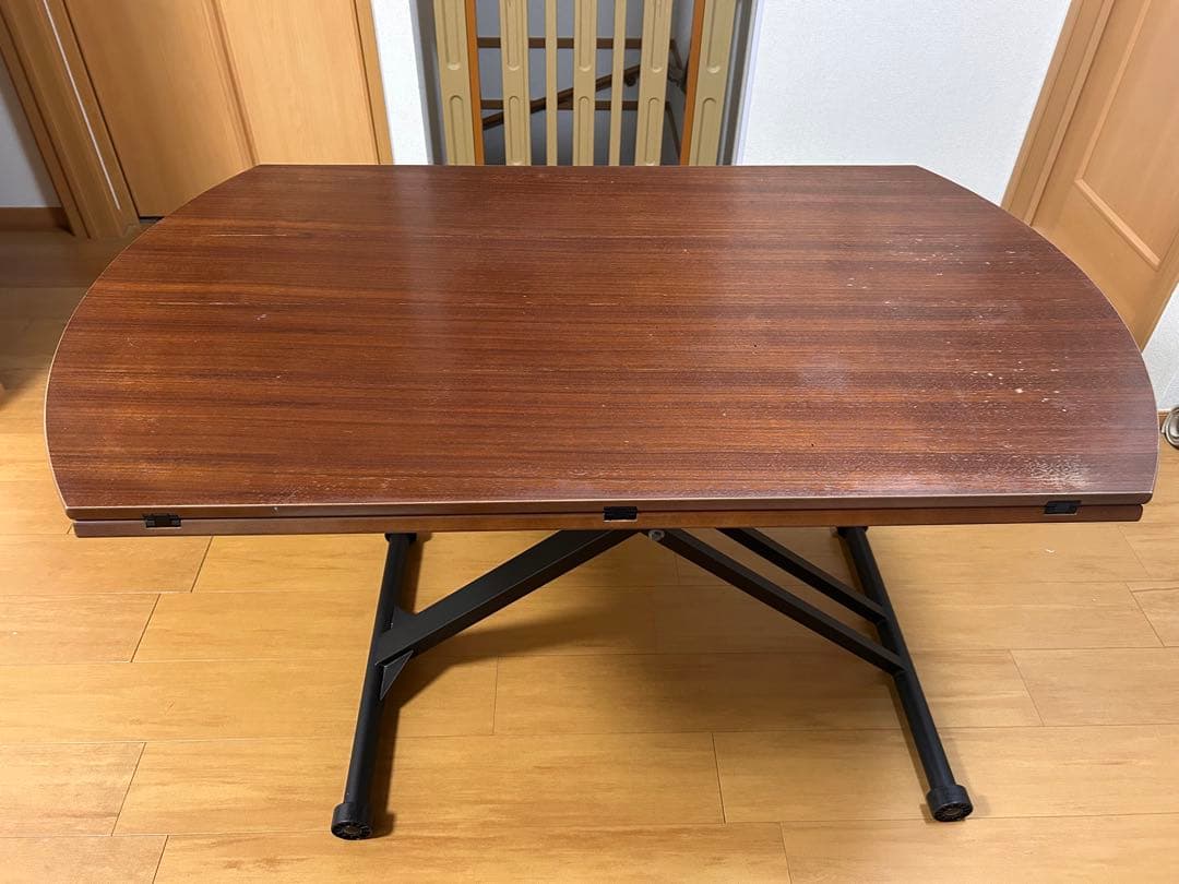 木製円形ダイニングテーブル 折りたたみ式