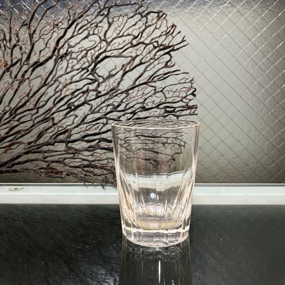 骨董 時代ガラス 希少 寸胴型 切子 水飲みコップ ウランガラス 1客