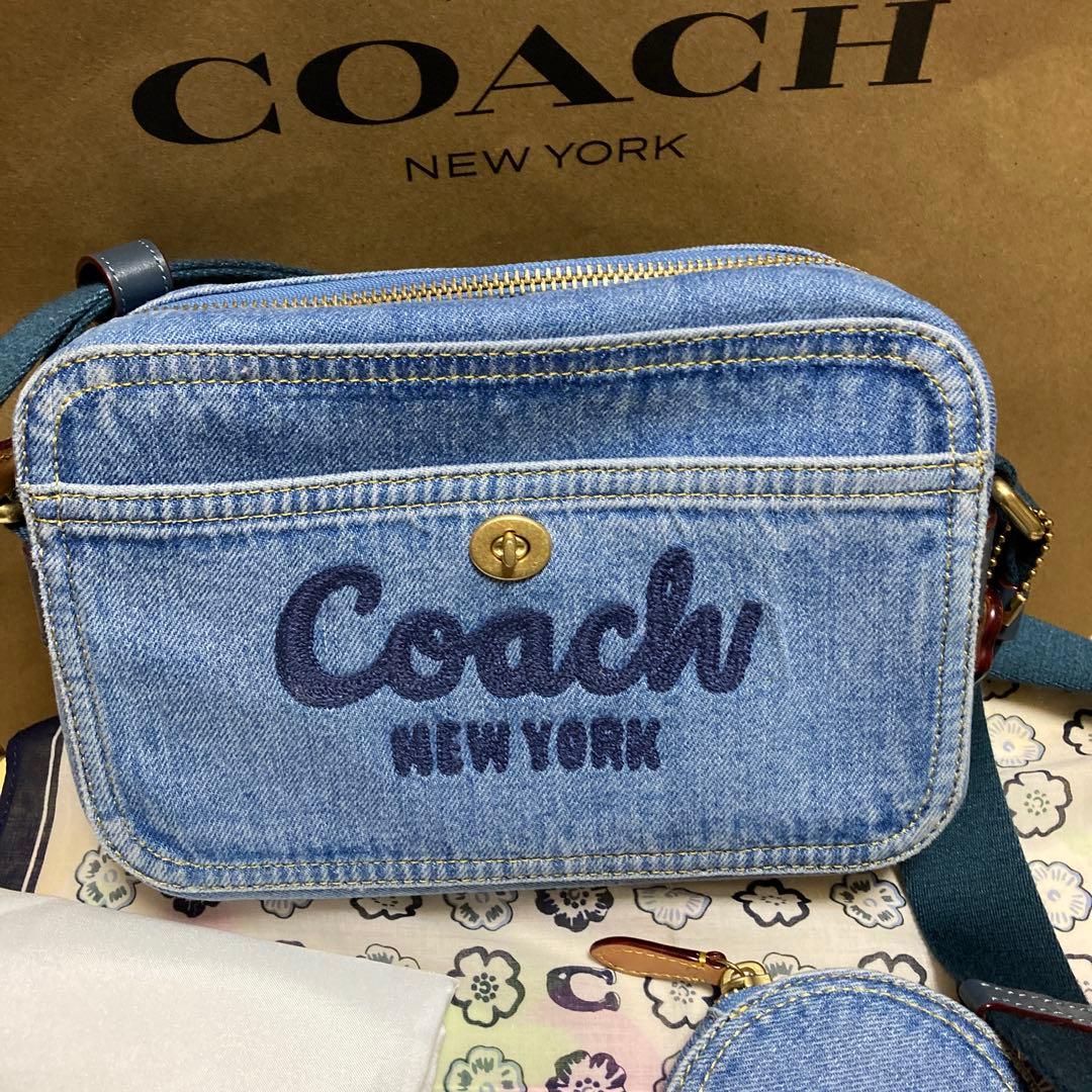 本日のみ出品☆美品☆COACH デニム ショルダーバッグ☆カメラ☆クロスボディ☆