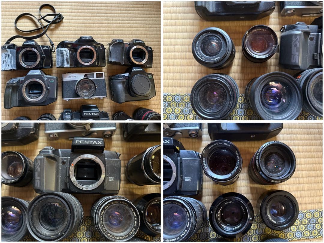O-1698】カメラ フィルムカメラ レンズ まとめ Canon ミノルタ