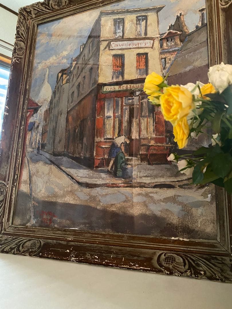 フェルナンド ラバル パリ風景 アンティーク 油絵 油彩画 額縁