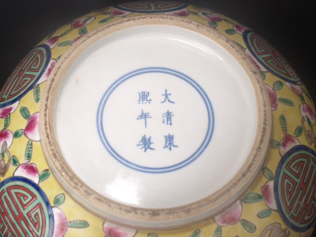 骨董市仕入れ 2024 中国 清時代 在銘手描き置物 美術品 AK1069A1-3