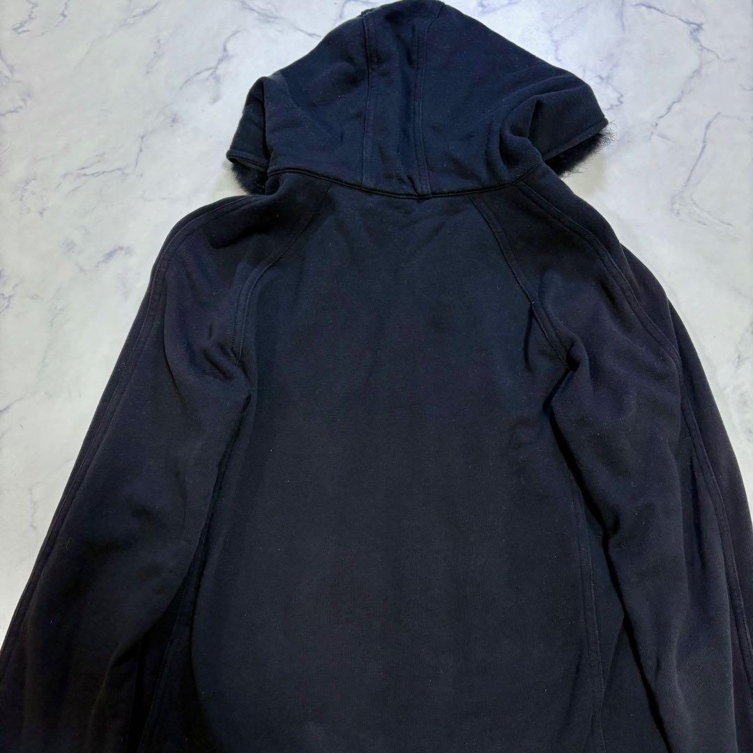 バーバリー ブラックレーベル ノバチェックフード付きジップパーカー L相当 黒