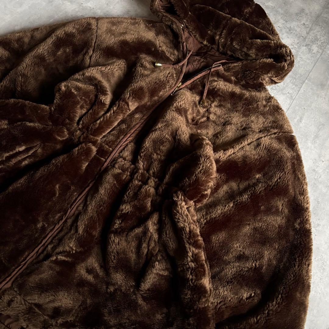 【80s eur vintage】リバーシブル　ファージップパーカー　スペイン製