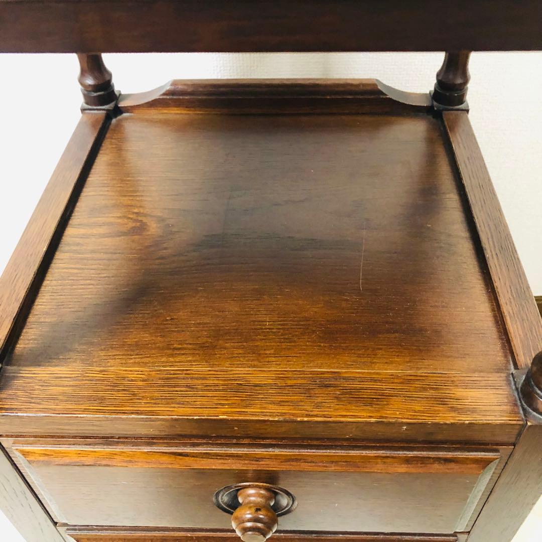 北海道高級民芸家具 古箪電話台 昭和レトロ