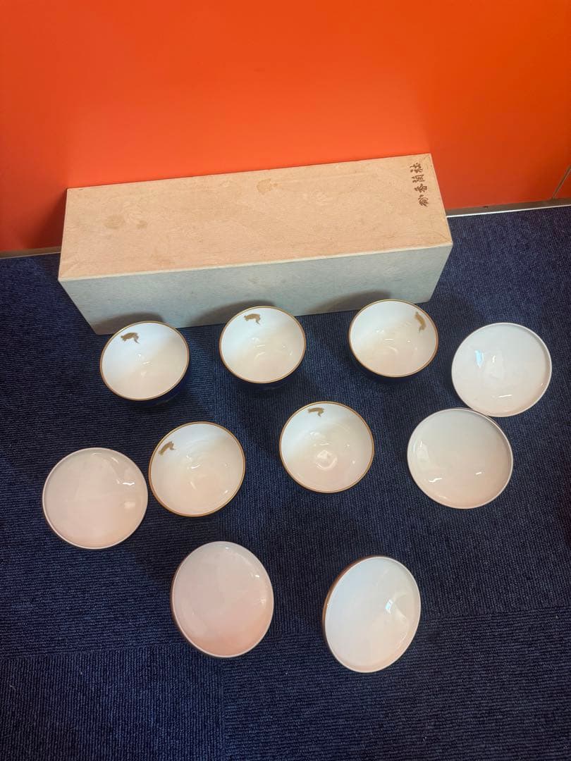 1882 香蘭社 瑠璃鶴亀 湯呑蓋付 5客 金彩 未使用 - メルカリ