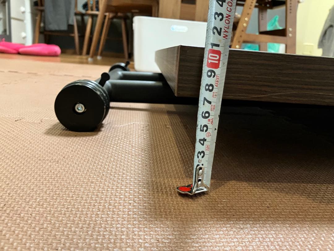 折りたたみ式ガス圧昇降テーブル 120x80cm ブラウン