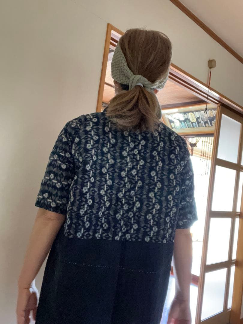 貴重！骨董 手縫い ビンテージ 藍 襤褸 ボロ 絣 刺し子 古布 半纏 はっぴ