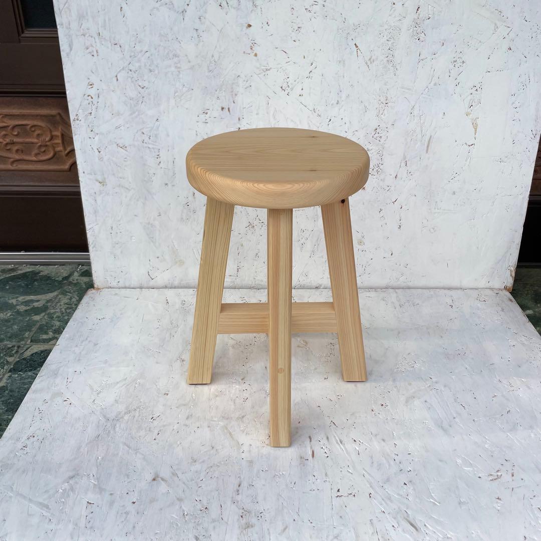 レモネード　国産ひのき　丸椅子　木製スツール　6脚